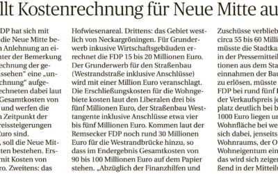 … und es geht eben doch! FDP stellt Kostenrechnung für Neue Mitte auf